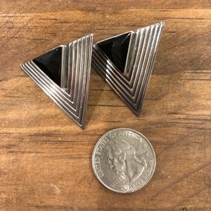 1980s triangle earrings - sterling silver
